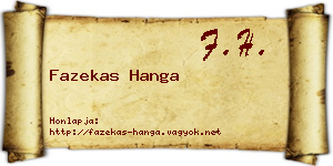 Fazekas Hanga névjegykártya